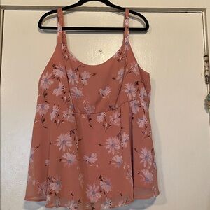 Torrid Floral Peach Tank Top